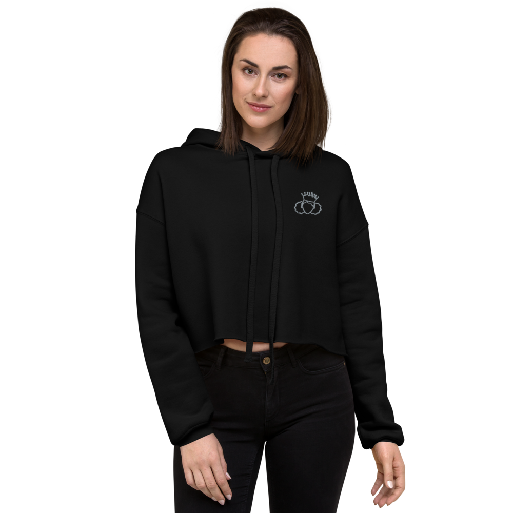Grey logo “Princess Glow" Cropped Hoodie